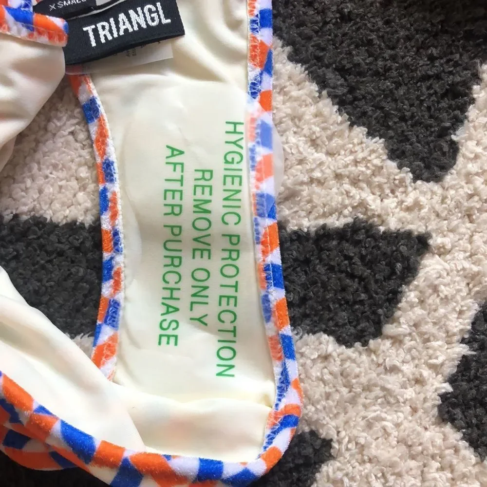 triangl swimwear Orange, Blue & White Patterned Bikini